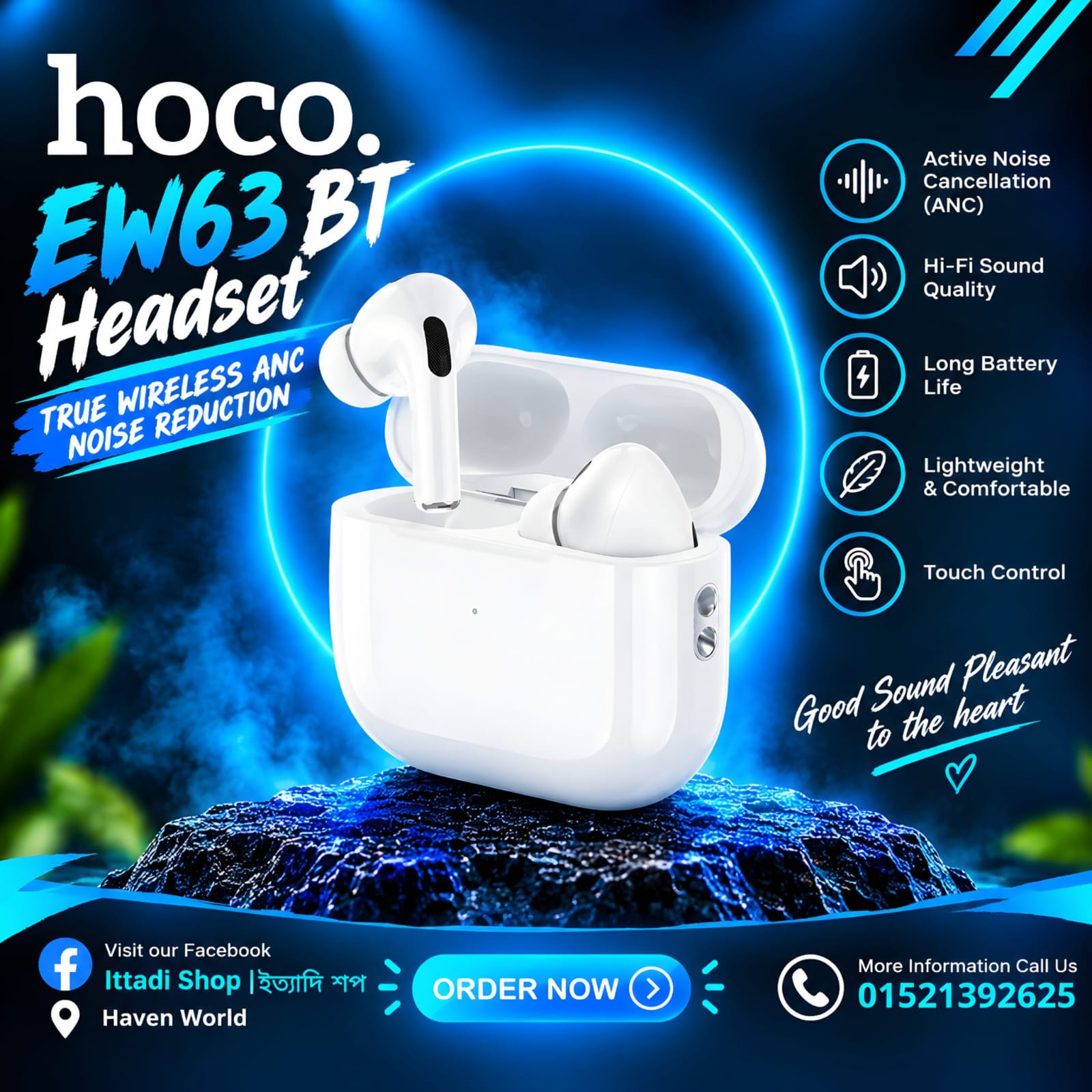 Hoco EW63 True Wireless ANC Bluetooth Headset