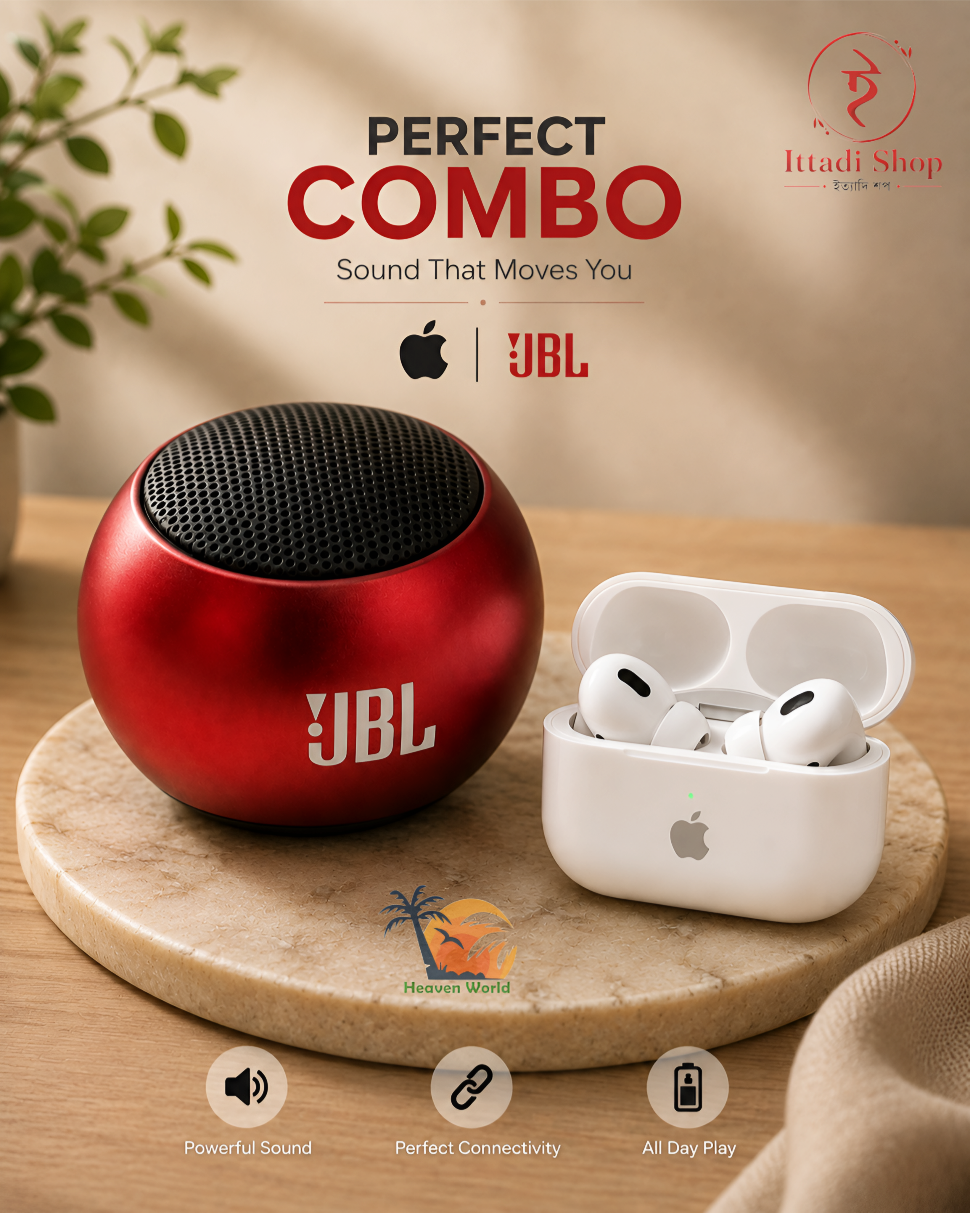Combo Offer ( Apple Tws White and JBL Mini Speaker) 