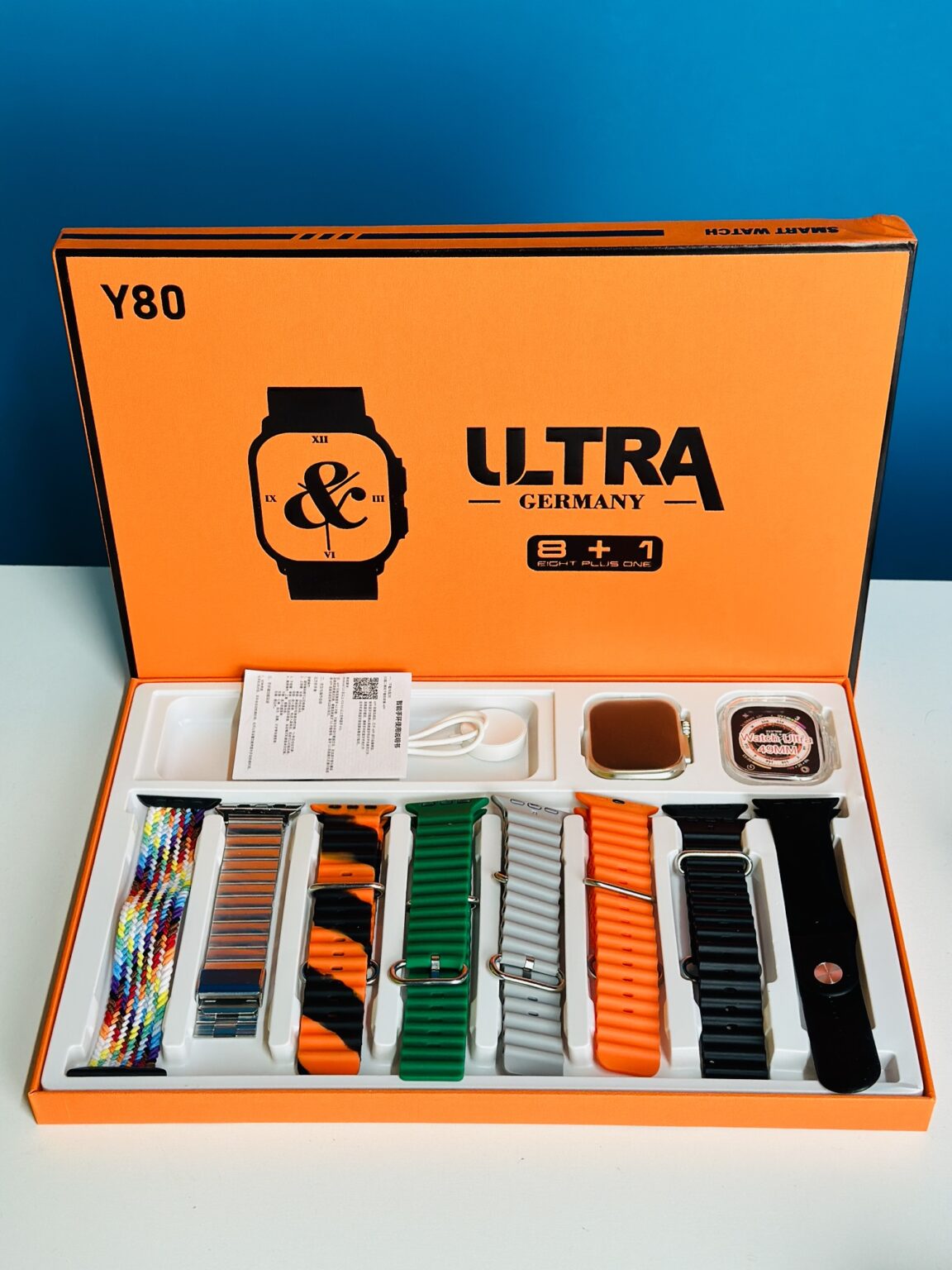 Y80 Ultra Smartwatch ( ১ পিস ঘড়ি ৮ পিস বেল্ট) 