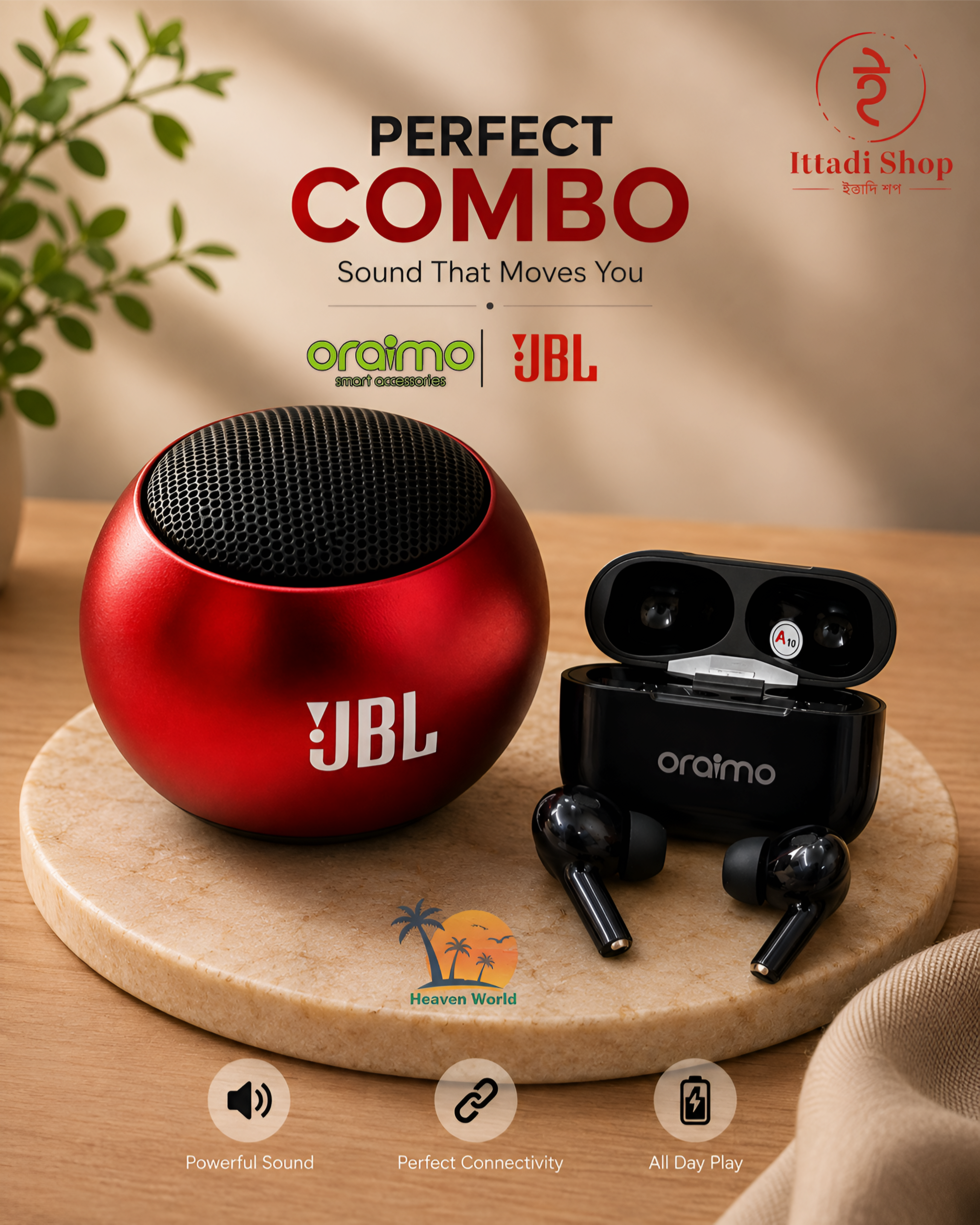 Como Offer ( Oraimo TWS Black and JBL Mini Speaker) 