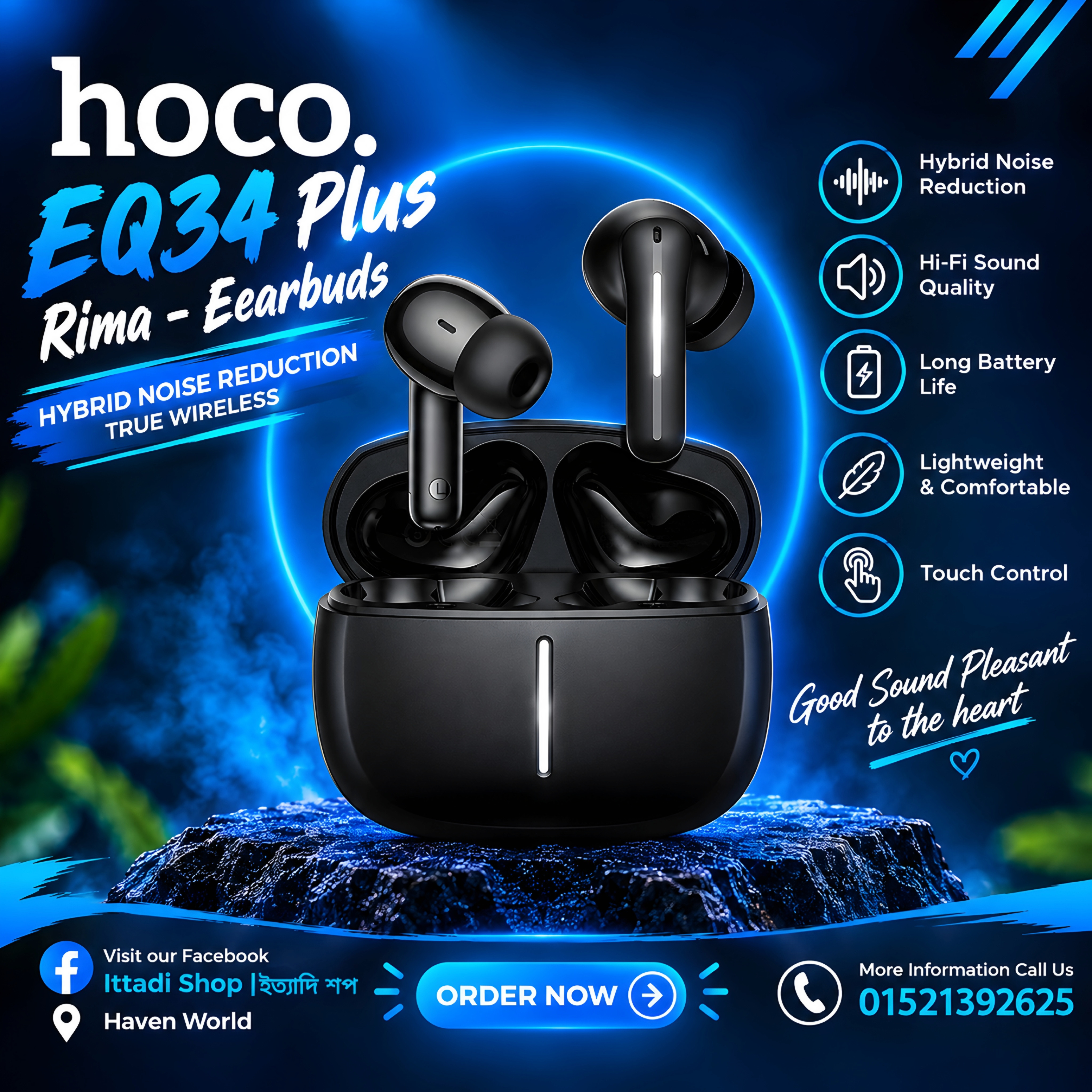 HOCO EQ34 PLUS RIMA — Smart Sound, Powerful ANC!