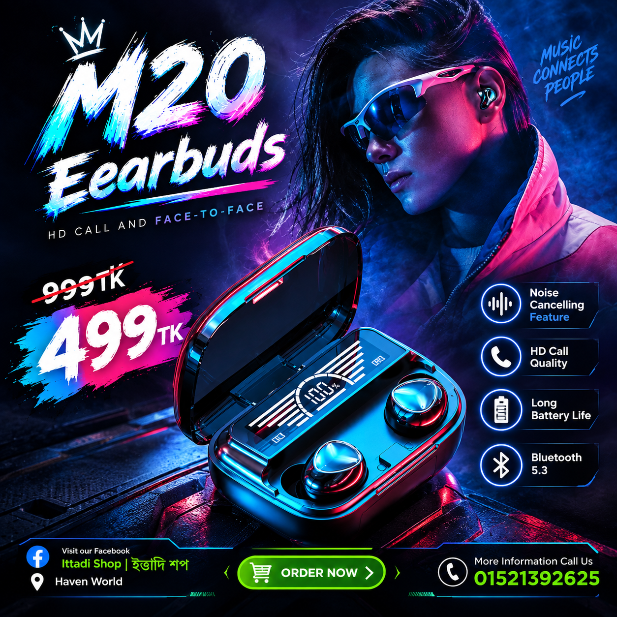 M20 Original ENC Earbuds TWS Earphone