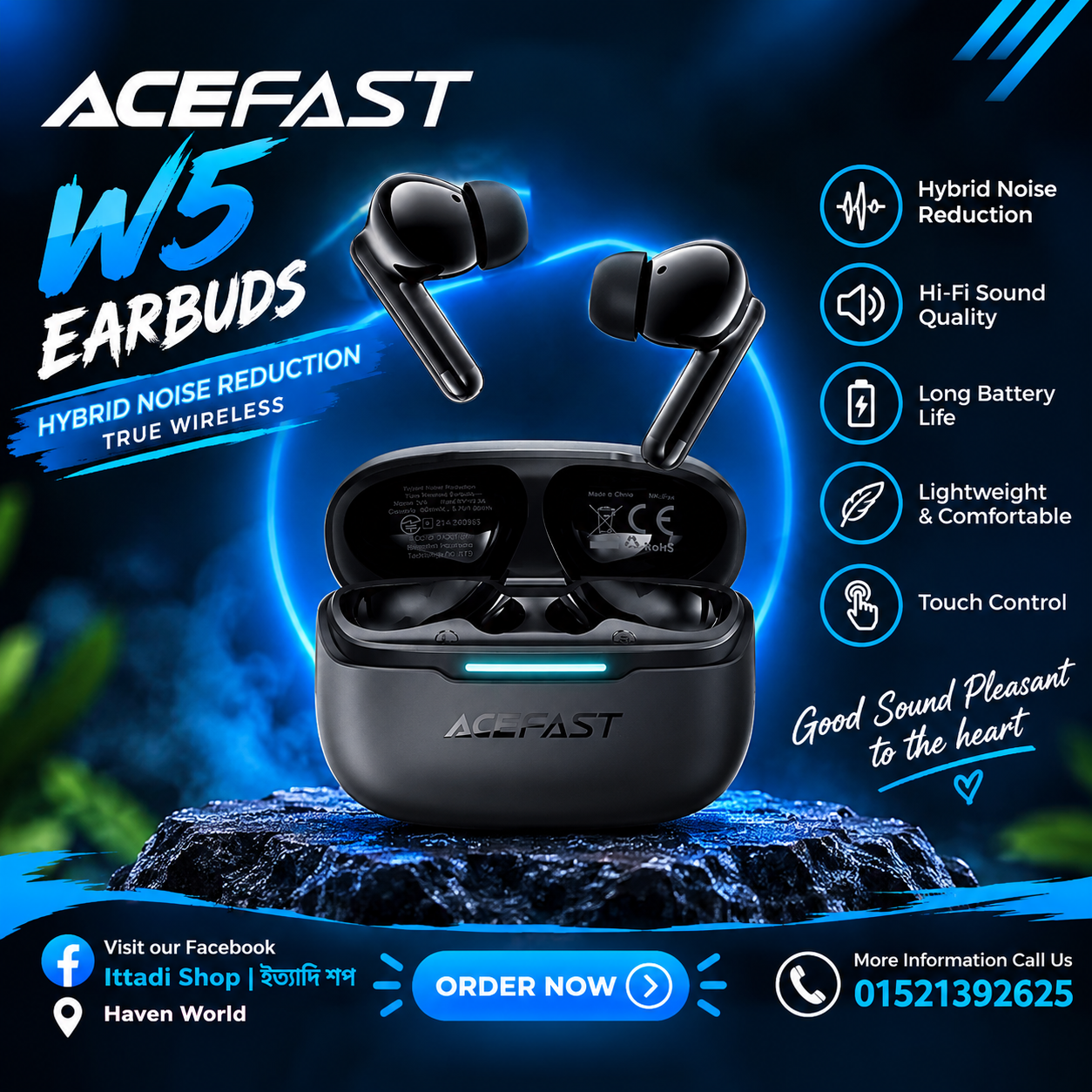 ACEFAST W5 Hybrid Noise Reduction True Wireless Earbuds! 