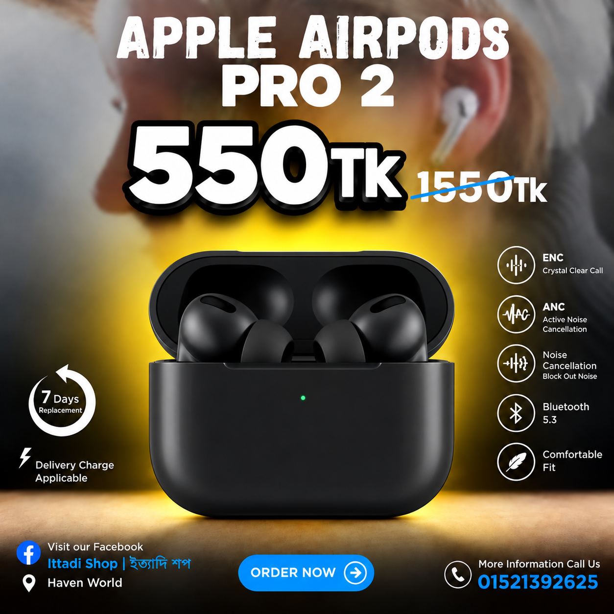 Apple Airpods Pro 2 ( Black)