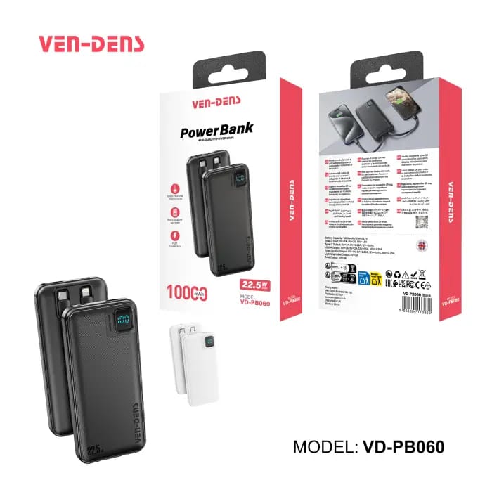 VENDENS POWER BANK ( 10000 mAh)